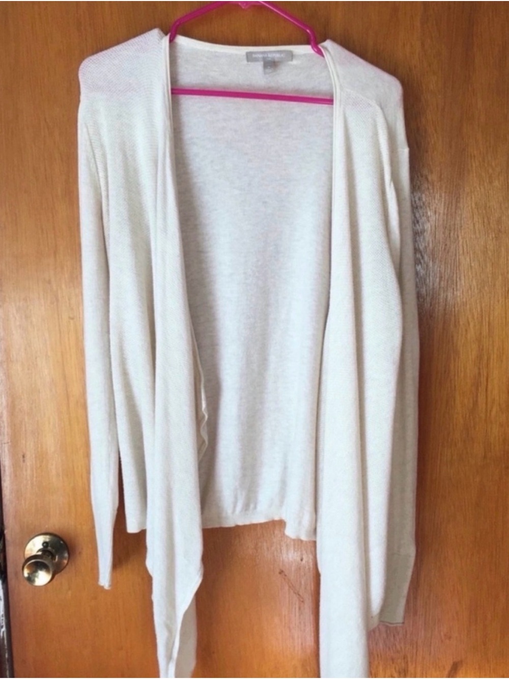 Banana Republic Cream Open-Front Lightweight Cardigan
